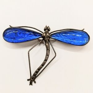 Art Deco Morpho Butterfly Wing Dragonfly Brooch Stunning